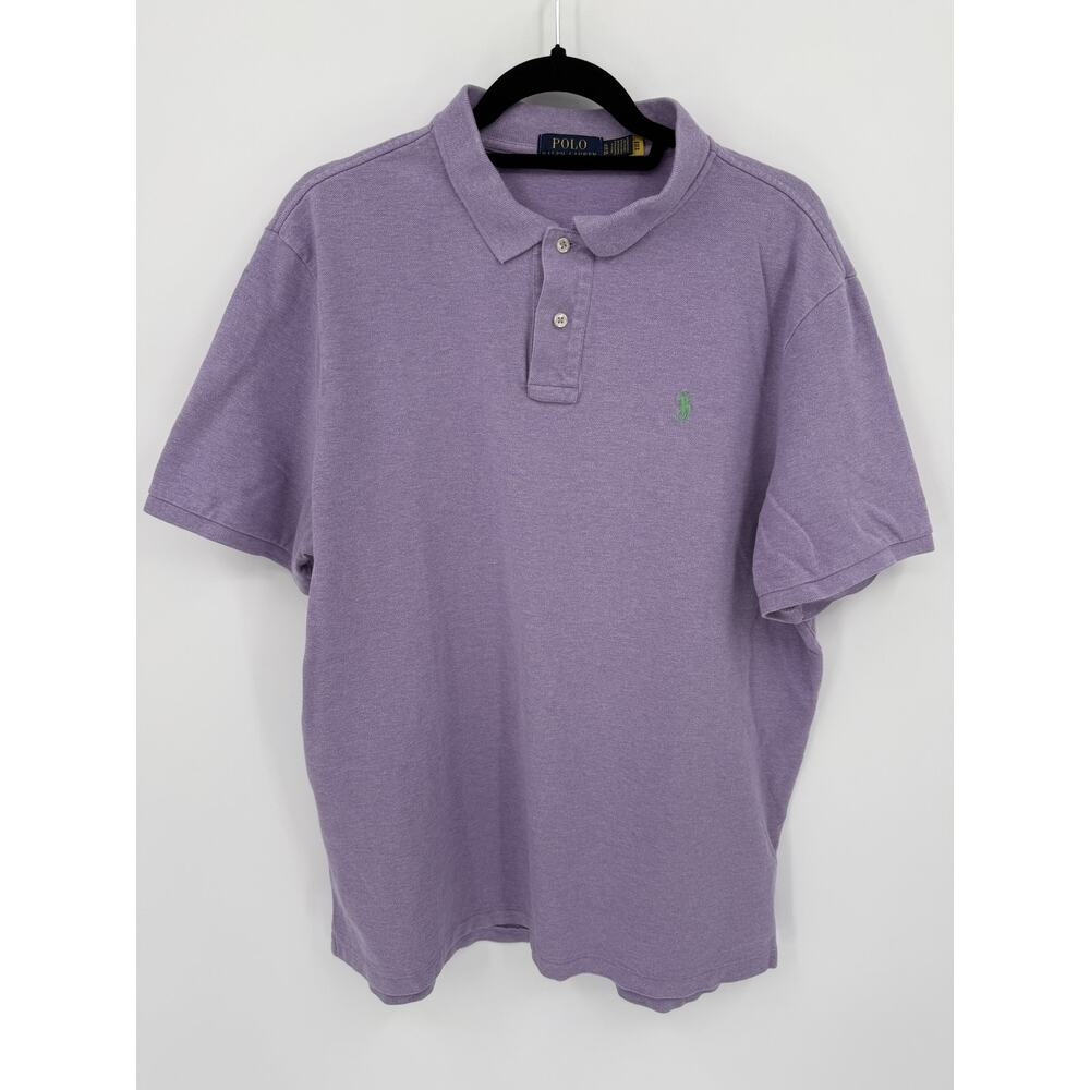 Polo Ralph Lauren Blue Label Men's Classic Fit 100% Cotton Polo Purple Size XL - Picture 2 of 6